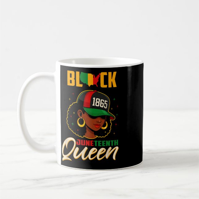 1865 Juneteenth Black Queen Women Men Juneteenth F Coffee Mug (Left)