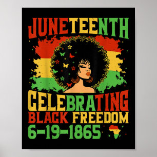 1865 Juneteenth Women Girls Kids Celebrating Black Poster