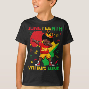 1865 Juneteenth Young King Dabbing Boys Kids Afric T-Shirt