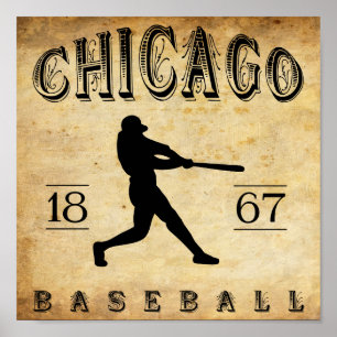 1867 Chicago Illinois Baseball Poster
