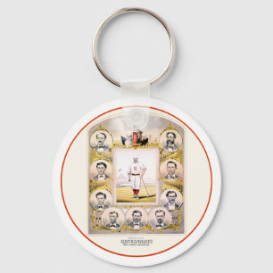 1869 Red Stockings Keychain