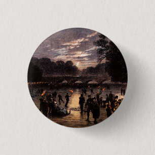 1870 Ice Skating in London 1 Inch Round Button