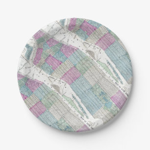 1870 Map New York City Central Park Paper Plate