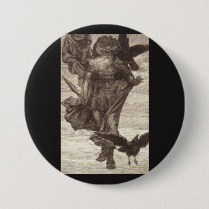 1871 Odin, Norse God of Wisdom 3 Inch Round Button