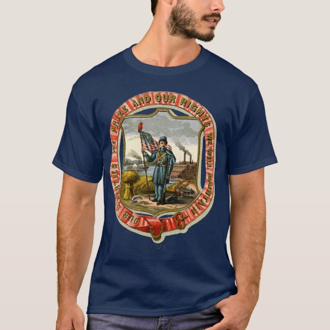 1876 Iowa Coat of Arms T-Shirt (Front)