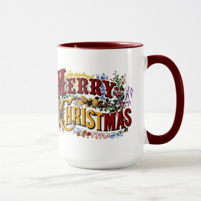 1876 Merry Christmas Colorful Mug (Right)