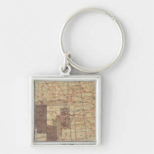 1876 Progress Map of The US Geographical Surveys Keychain
