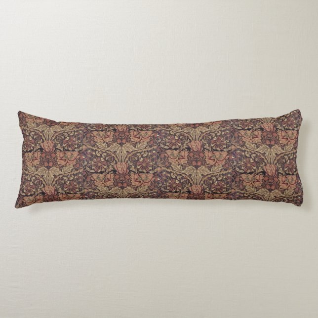 1876 Vintage William Morris Honeysuckle Body Pillow (Front)