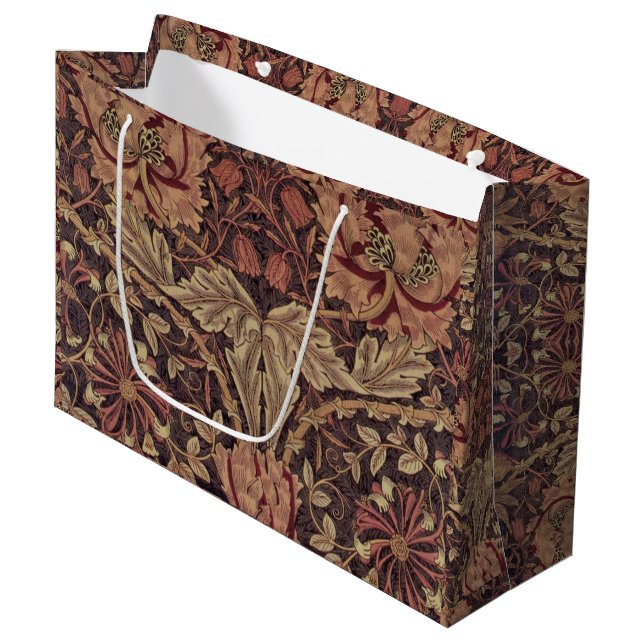 1876 Vintage William Morris Honeysuckle Large Gift Bag (Front Angled)