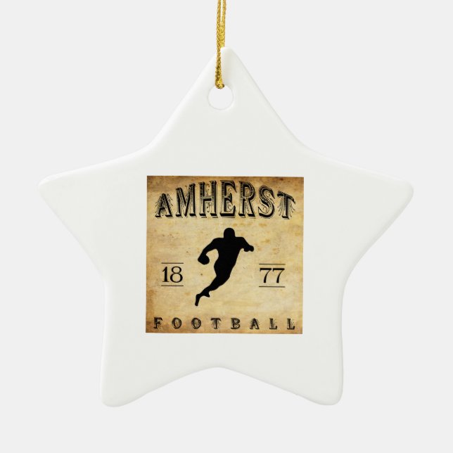 1877 Amherst Massachusetts Football Ceramic Ornament (Front)