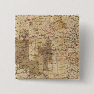 1878 Progress Map of The US Geographical Surveys 2 Inch Square Button