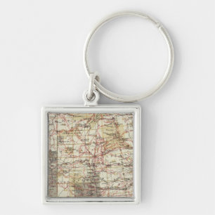 1878 Progress Map of The US Geographical Surveys Keychain