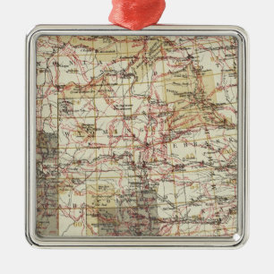1878 Progress Map of The US Geographical Surveys Metal Ornament