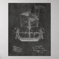1879 Airship Boat Airplane Patent Art Drawing