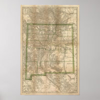 1879 Antique Rail Map of New Mexico