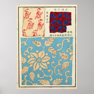 1880 Chinese Floral Medallion Pattern Poster