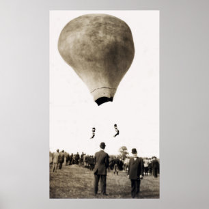 1880 Hot Air Balloon Acrobats Poster