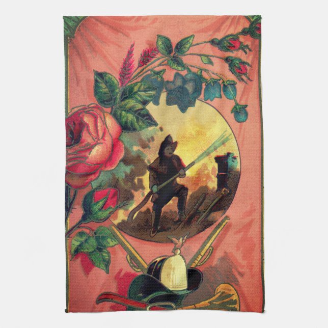 1880 Pompier pompier serviette Art (Vertical)