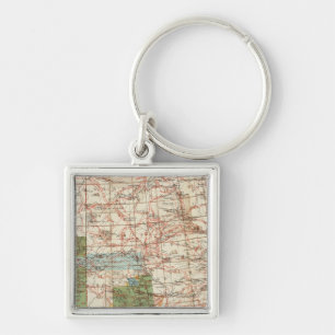 1880 Progress Map of The US Geographical Surveys Keychain