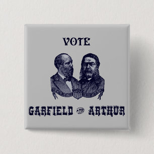 1880 Vote Garfield and Arthur, blue 2 Inch Square Button