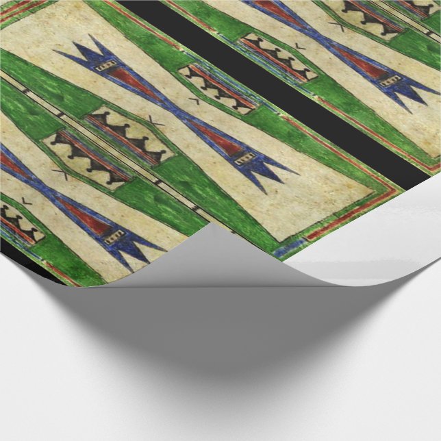 1880's Cheyenne Parfleche Design Wrapping Paper (Corner)