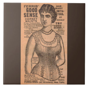 1880s Ferris Common Sense Corsets ad Tile