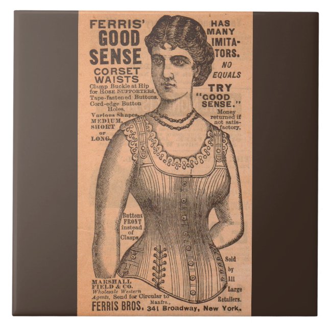 1880s Ferris Common Sense Corsets ad Tile (Front)