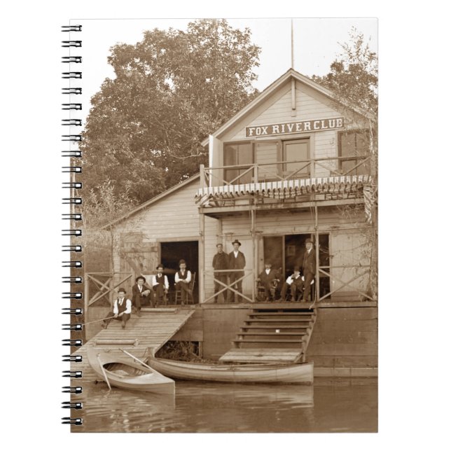 1880's Men Club Fox River Club Fishing Elgin Notebook (Front)