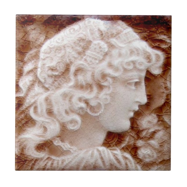 1880s Repro Providential Woman's Portrait Tile (Front)