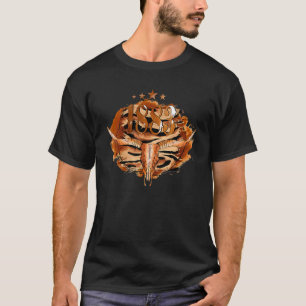 1883 Yellowstone Cow Bull Skull Boho T-Shirt