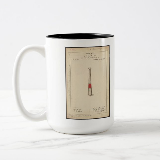 1884 / 1885 Vintage Baseball Bat Patent Mug ! (Left)