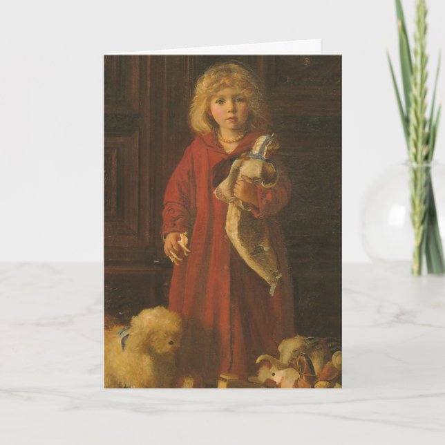 1885 Christmas Morning painting by Mansel Lewis Card (Front)