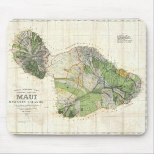 1885 De Witt Alexander Map of Maui, Hawaii Mouse Pad