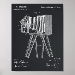 1885 Impression de dessin d'art breveté de caméra