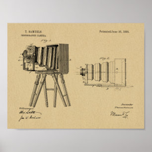 1885 Impression de dessin d'art breveté de caméra