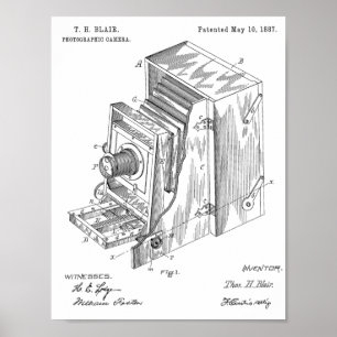 1887 Camera Patent Art Drawing Print