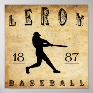1887 Leroy New York Baseball Poster