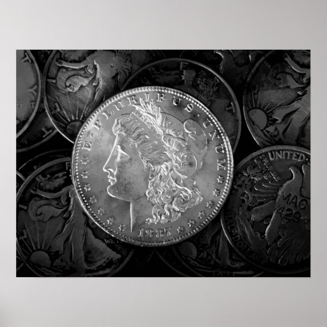1887 Liberty Silver Dollar Poster (Front)