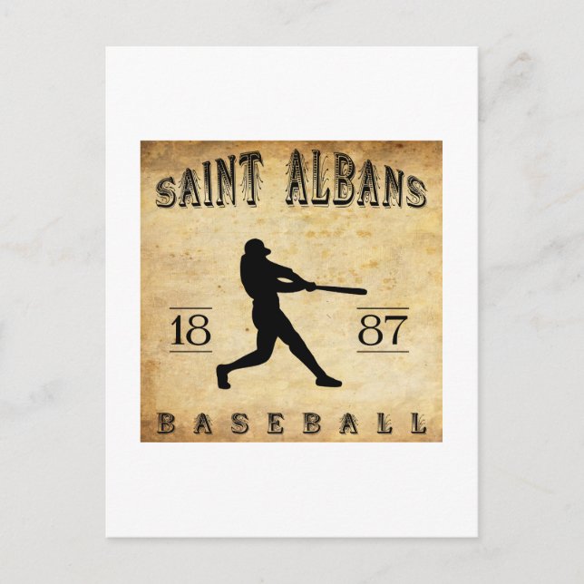 1887 Saint Albans Vermont Baseball Postcard (Front)
