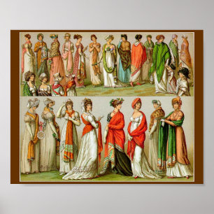 1888 Regency Shawls, Fashion Drawing Poster