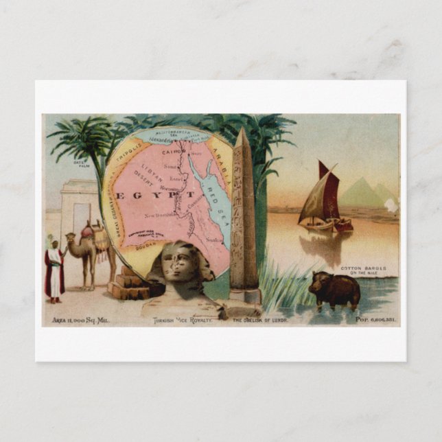 1889 Egypt Vintage Card (Front)