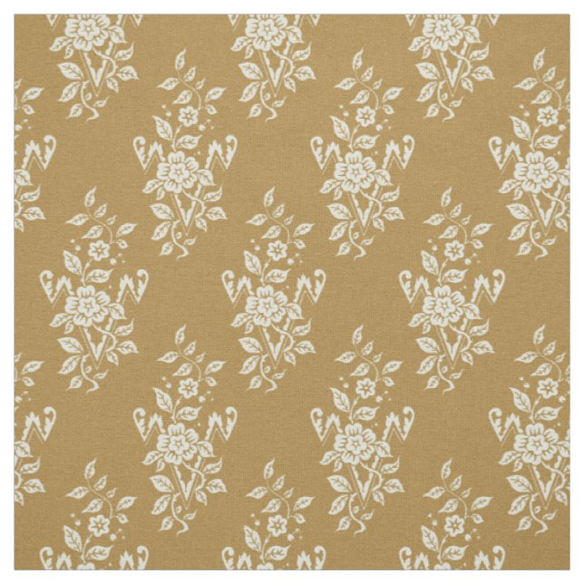 1889 Floral, Amber Fabric (Swatch)