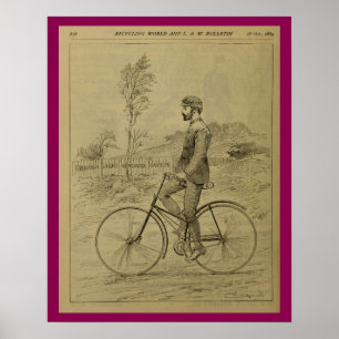 1889 Vintage Bicycle Magazine Ad Art Poster
