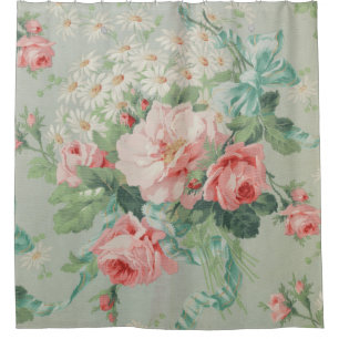 1890 British Vintage Fabric Roses & Daisies 