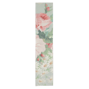 1890 British Vintage Fabric Roses & Daisies  Short Table Runner