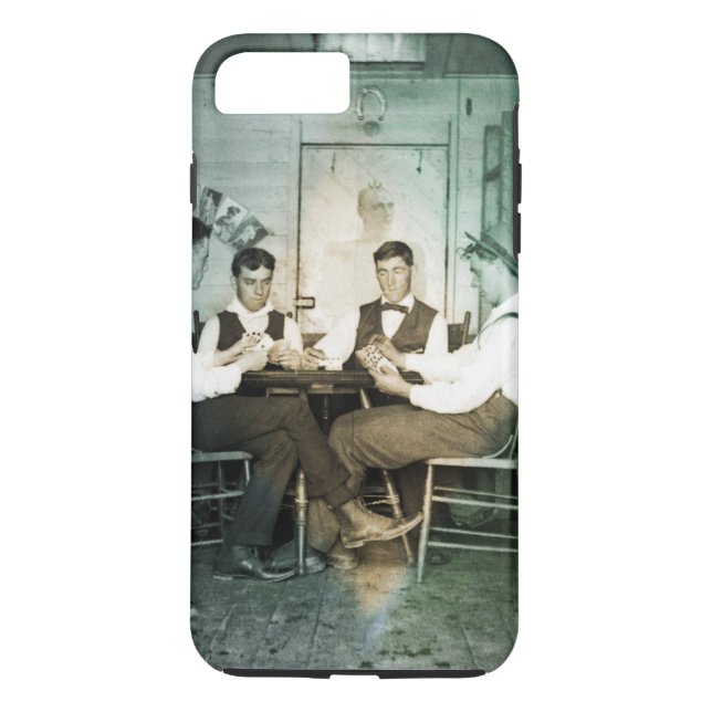 1890 Poker Game Men Gambling Cards Man Cave Photo Case-Mate iPhone Case (Back)