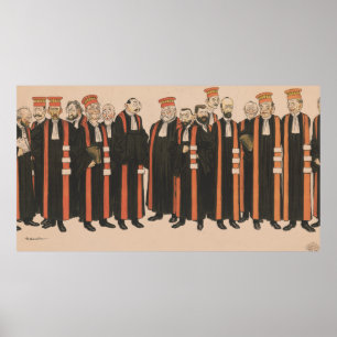 1890 Vintage Paris Medical Faculty Caricature Art Poster