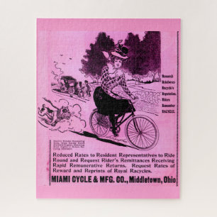 1890s bicycle ad The Racycle Jigsaw Puzzle