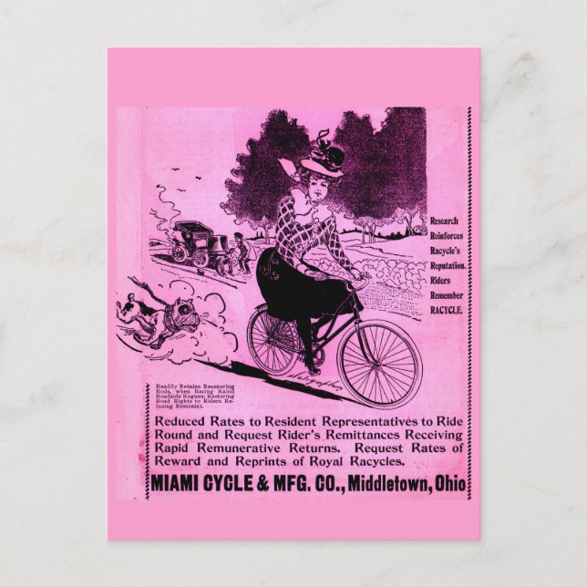 1890s bicycle ad The Racycle Postcard (Front)