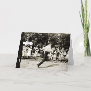 1890s Boy in Motion Running Race Jogging Custom Card